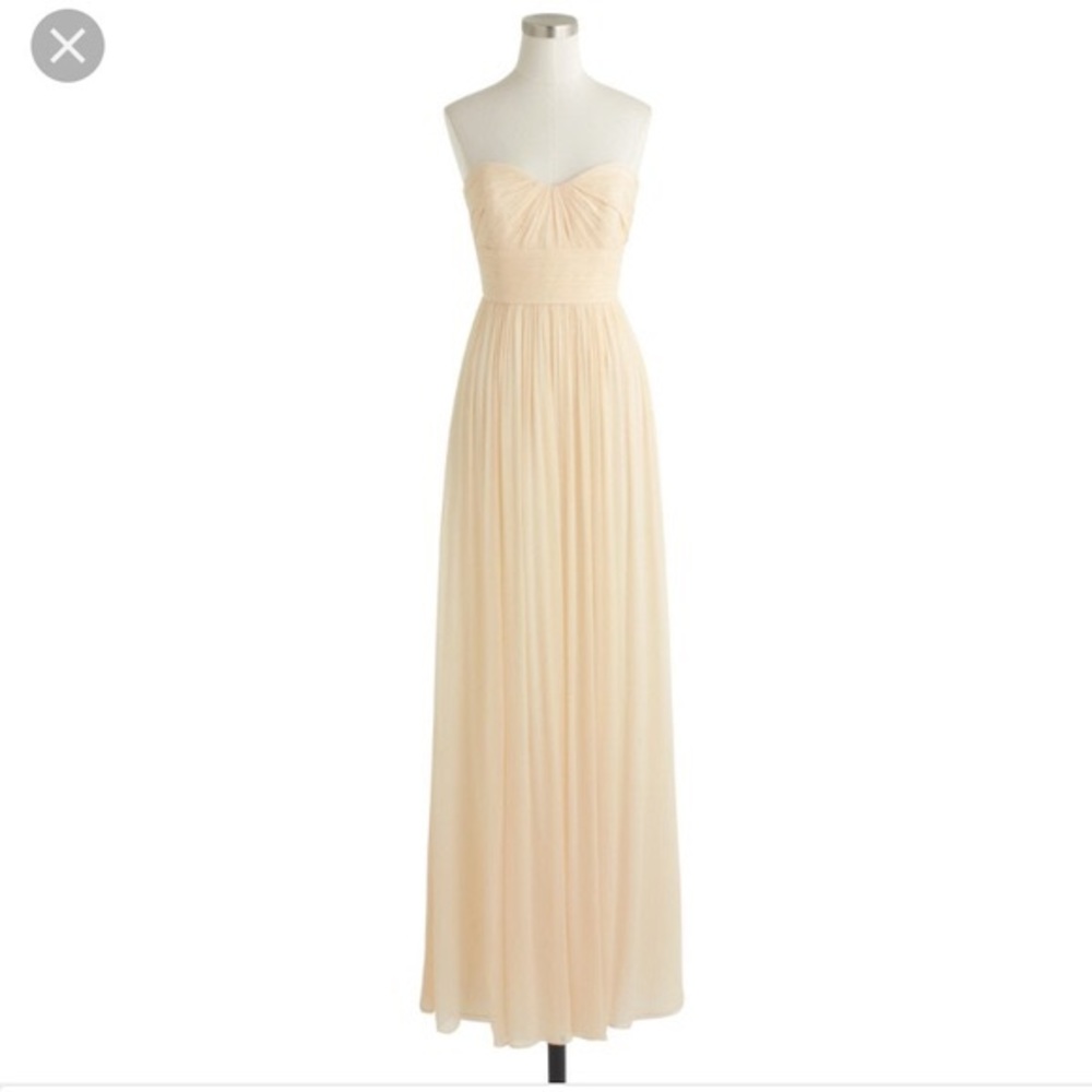 J Crew Petite Marbella Long Dres in Silk Chiffon